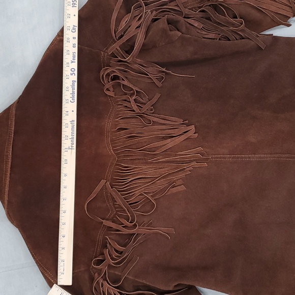 Vintage fringe seude jacket men's size 44 brown lined  Western Made in Mexico - Picture 8 of 16